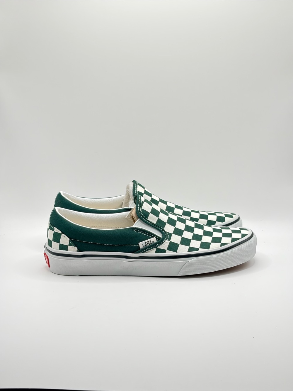 Vans Slip-On Checkerboard Sneakers - Green & White